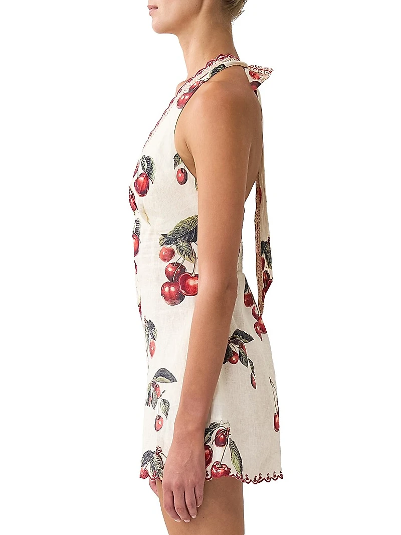 Cherry-Print Linen Romper
