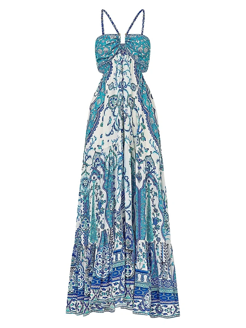 Floral Silk Maxi Dress