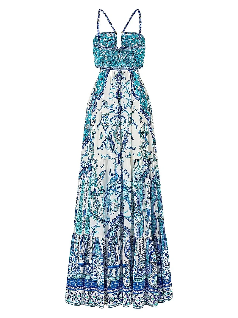 Floral Silk Maxi Dress