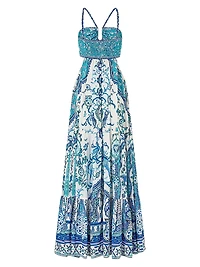 Floral Silk Maxi Dress
