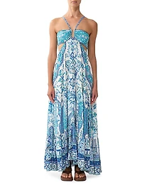Floral Silk Maxi Dress