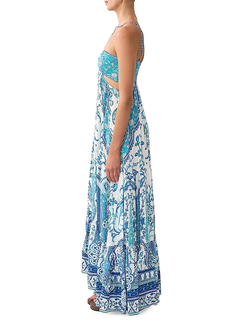 Floral Silk Maxi Dress
