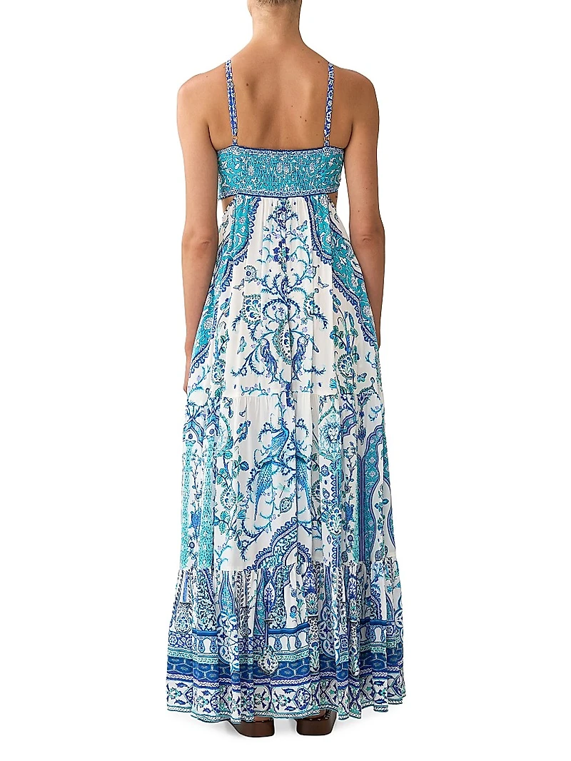 Floral Silk Maxi Dress
