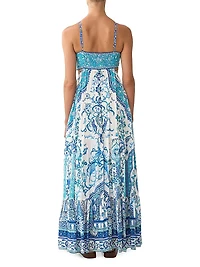 Floral Silk Maxi Dress
