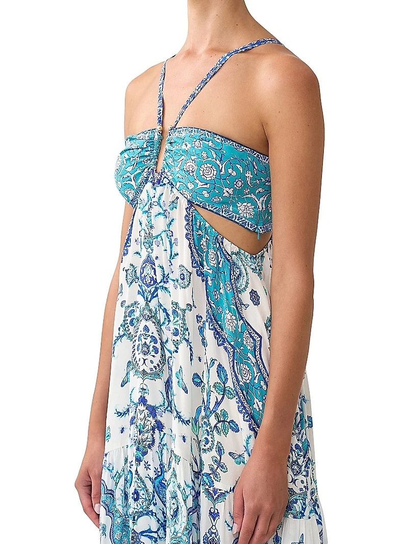 Floral Silk Maxi Dress