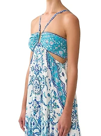 Floral Silk Maxi Dress