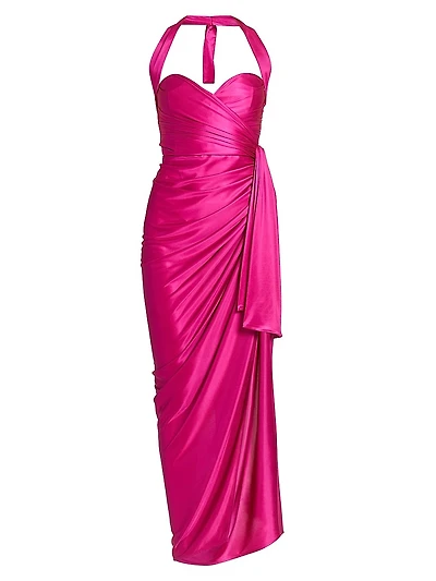 Draped Interlock Maxi Dress