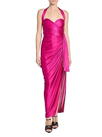 Draped Interlock Maxi Dress