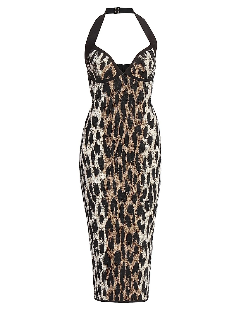 Leopard Bustier Maxi Dress