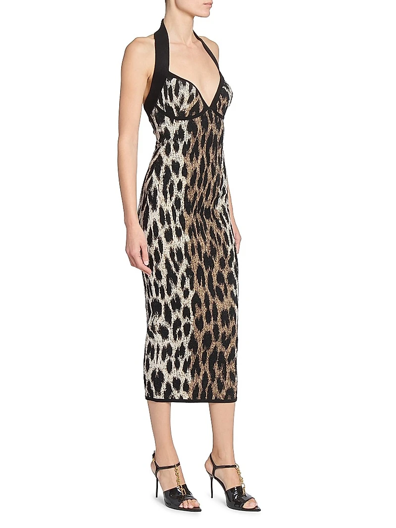 Leopard Bustier Maxi Dress