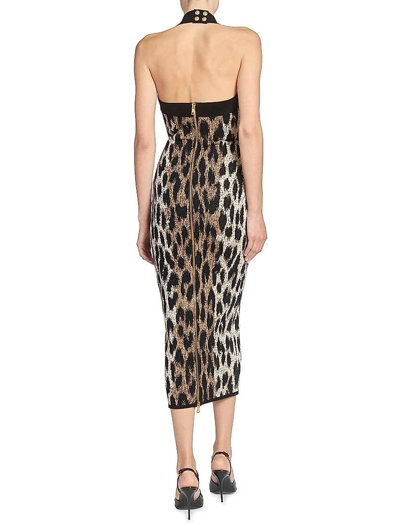 Leopard Bustier Maxi Dress