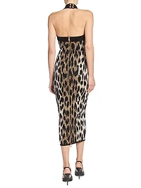 Leopard Bustier Maxi Dress