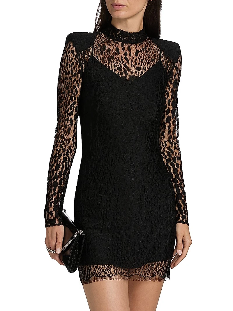 Leopard Lace Body-Con Minidress