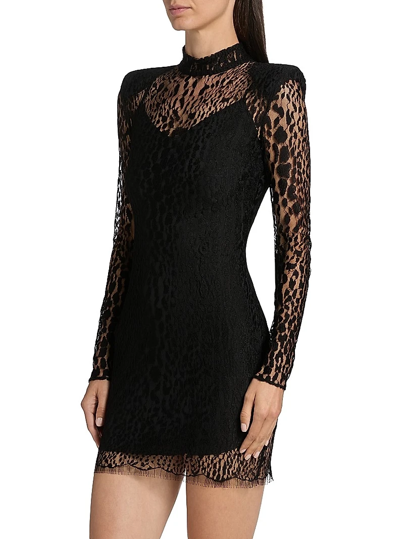 Leopard Lace Body-Con Minidress