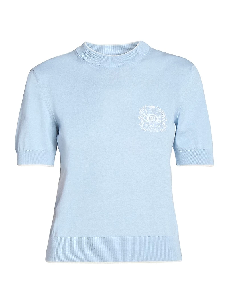 Logo Silk-Cotton Knit Sweater