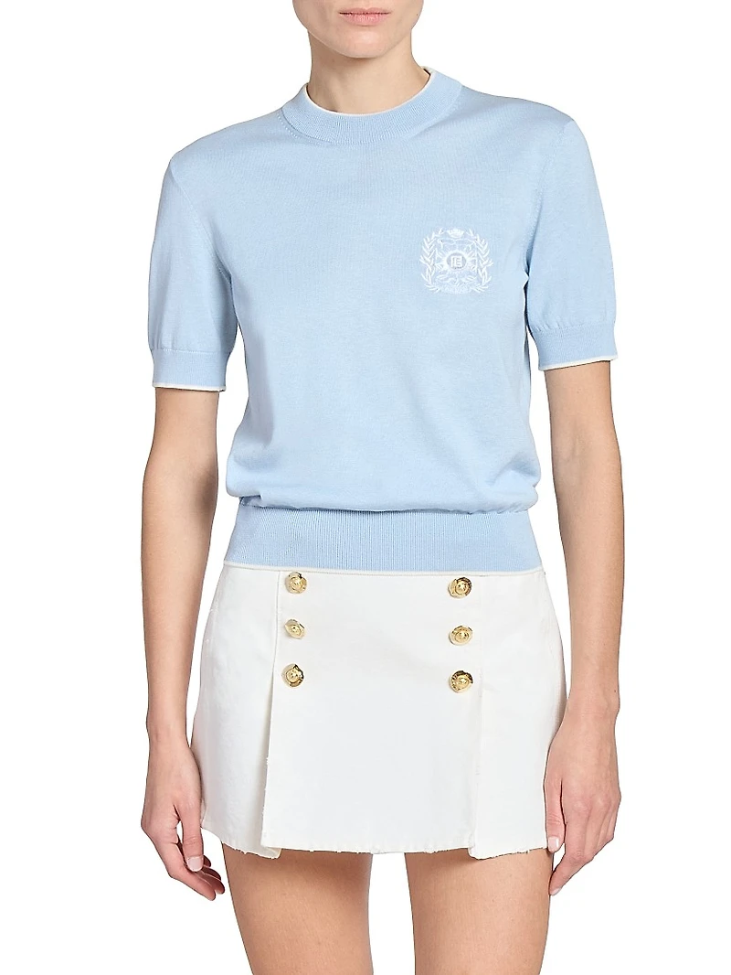 Logo Silk-Cotton Knit Sweater