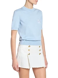 Logo Silk-Cotton Knit Sweater