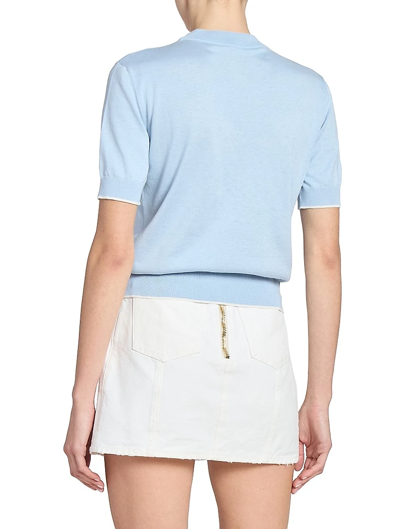 Logo Silk-Cotton Knit Sweater