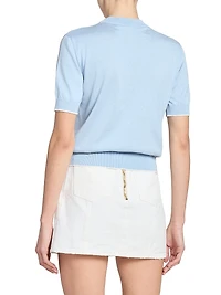 Logo Silk-Cotton Knit Sweater