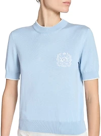 Logo Silk-Cotton Knit Sweater