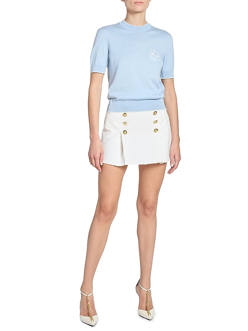 Logo Silk-Cotton Knit Sweater