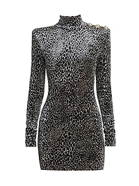Leopard-Print Velvet Body-Con Minidress