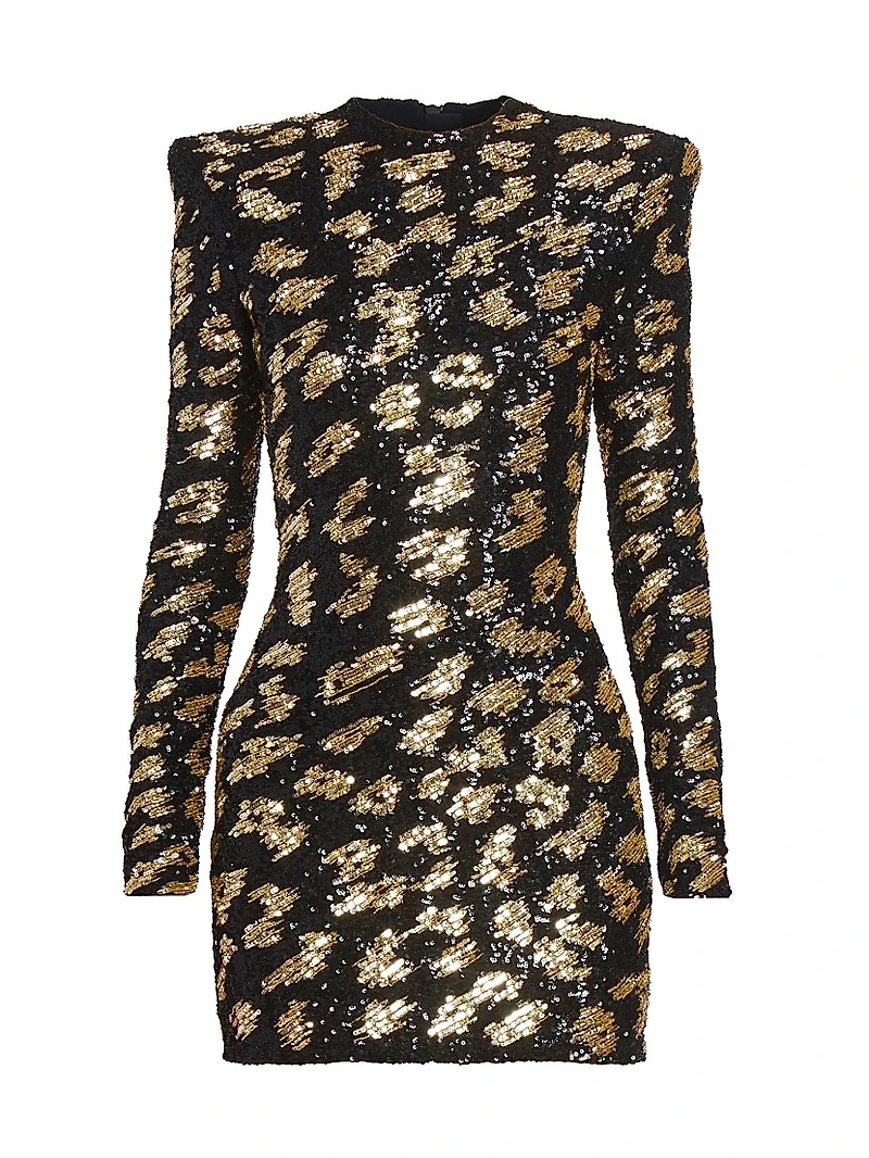 Sequined Leopard Body-Con Minidress