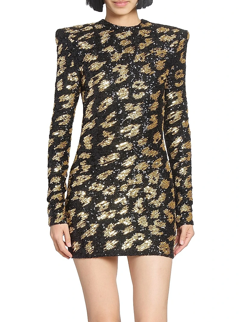 Sequined Leopard Body-Con Minidress