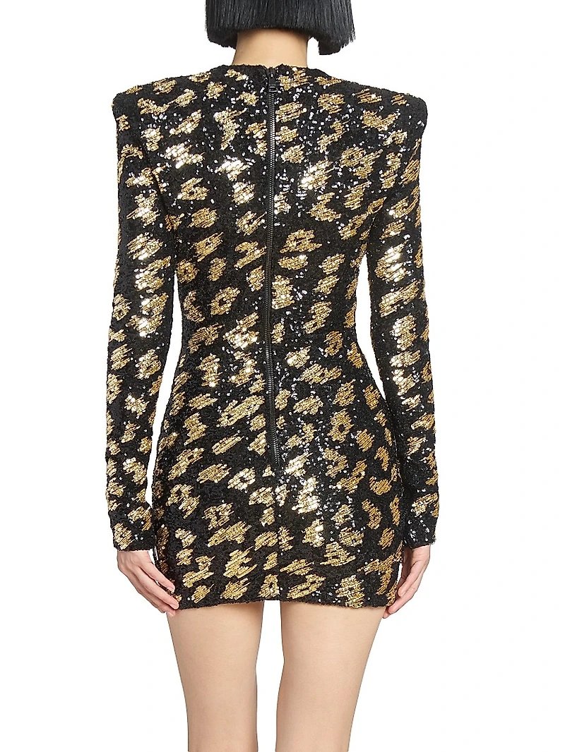 Sequined Leopard Body-Con Minidress