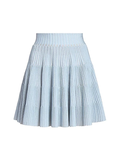 Knit Pleated A-Line Miniskirt