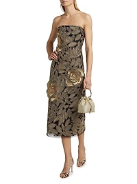 Venetia Lace Strapless Midi-Dress