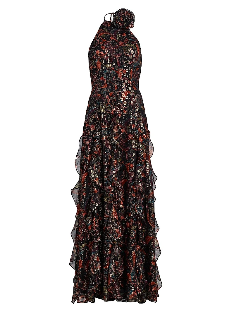 Idella Printed Halterneck Gown