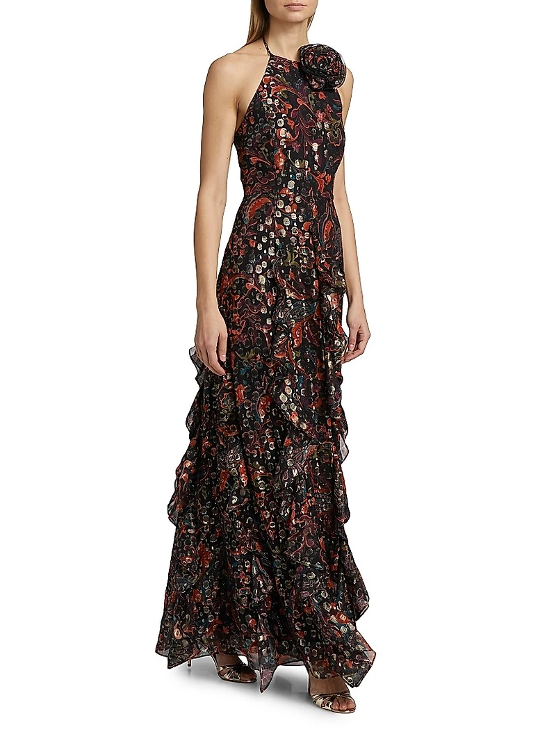 Idella Printed Halterneck Gown