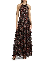 Idella Printed Halterneck Gown