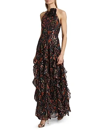 Idella Printed Halterneck Gown