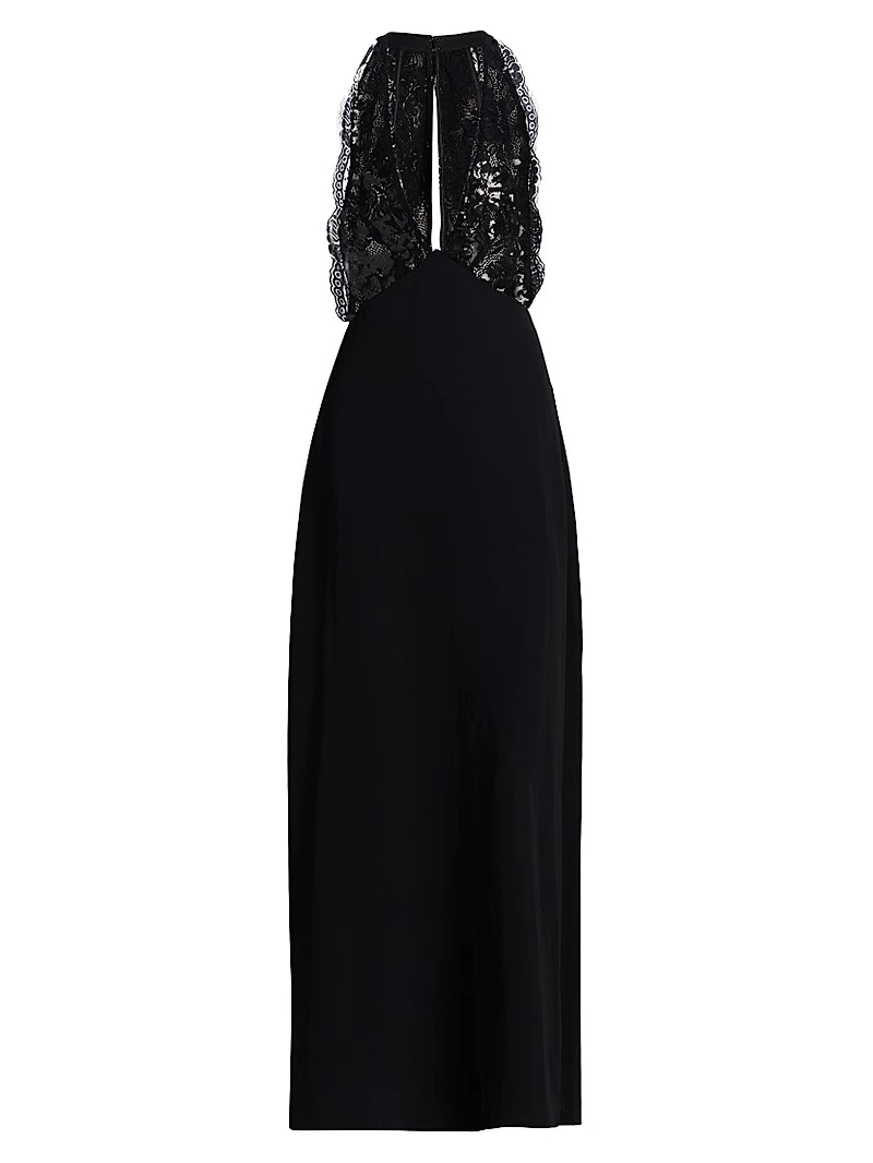 Chantal Embellished Plunging V-Neck Gown