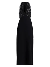 Chantal Embellished Plunging V-Neck Gown