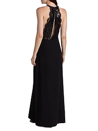 Chantal Embellished Plunging V-Neck Gown