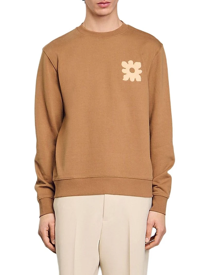 Sweatshirt with Flower Patch