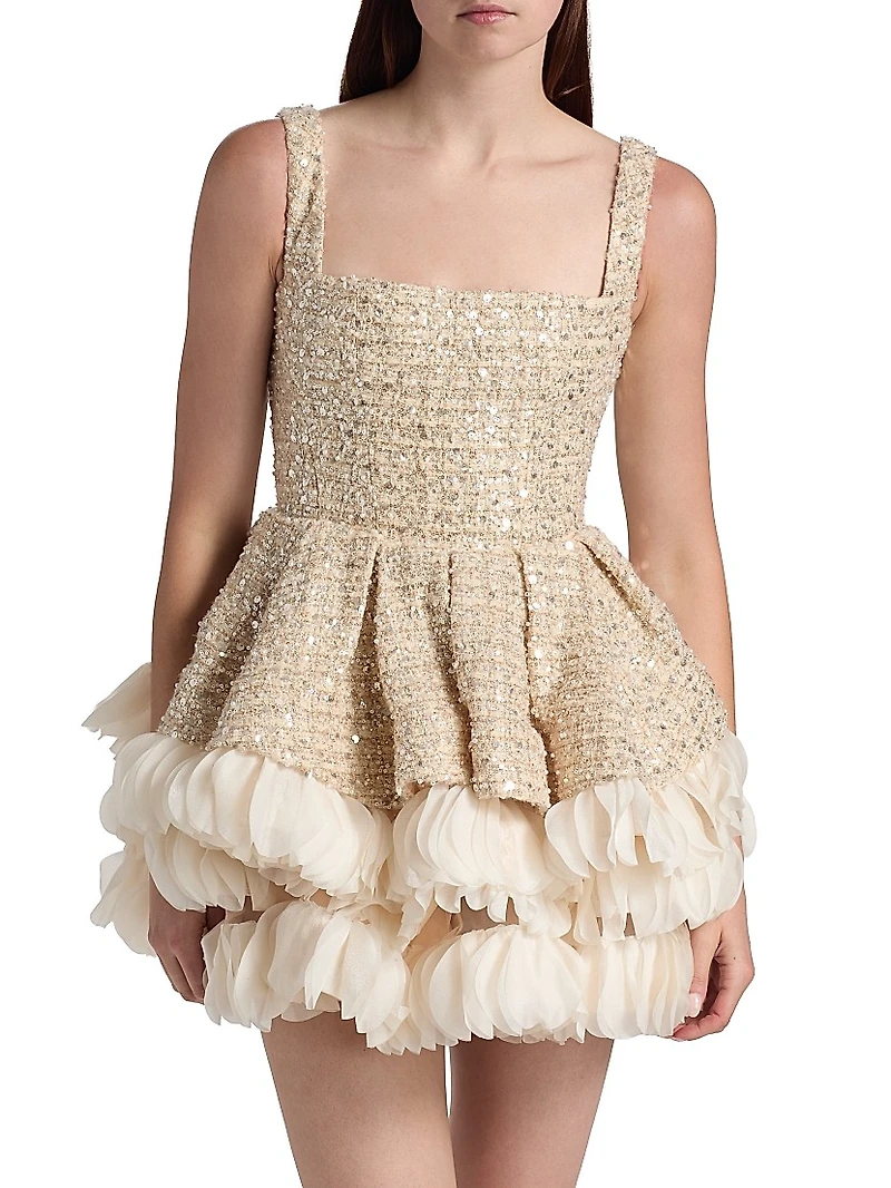 Catalina Sequined Ruffle Minidress