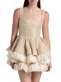 Catalina Sequined Ruffle Minidress