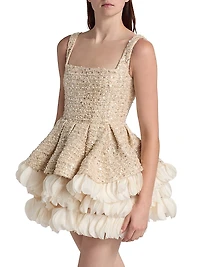 Catalina Sequined Ruffle Minidress