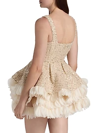 Catalina Sequined Ruffle Minidress
