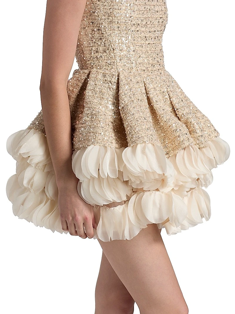 Catalina Sequined Ruffle Minidress