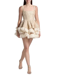 Catalina Sequined Ruffle Minidress