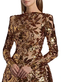 Aurelia Floral-Sequined Minidress