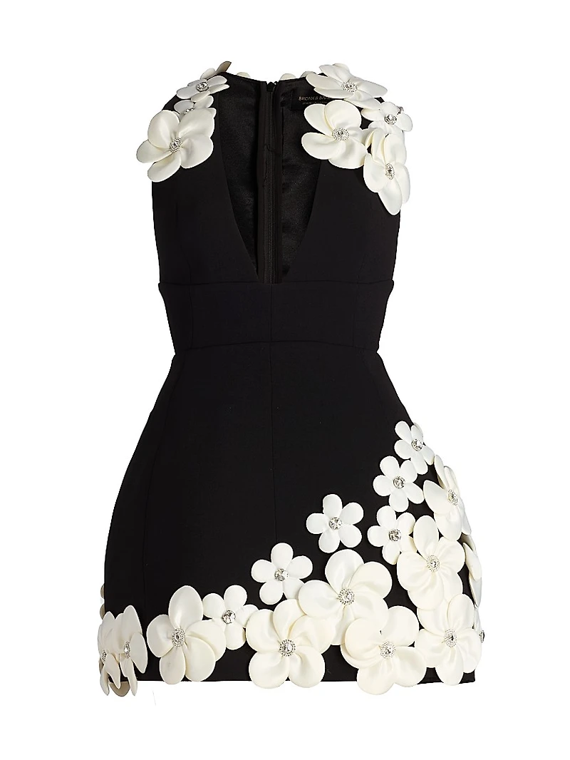 Estelle Floral Appliqué Fit & Flare Minidress