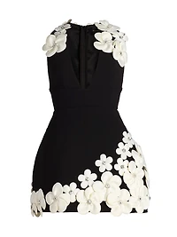 Estelle Floral Appliqué Fit & Flare Minidress