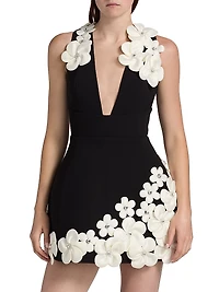 Estelle Floral Appliqué Fit & Flare Minidress