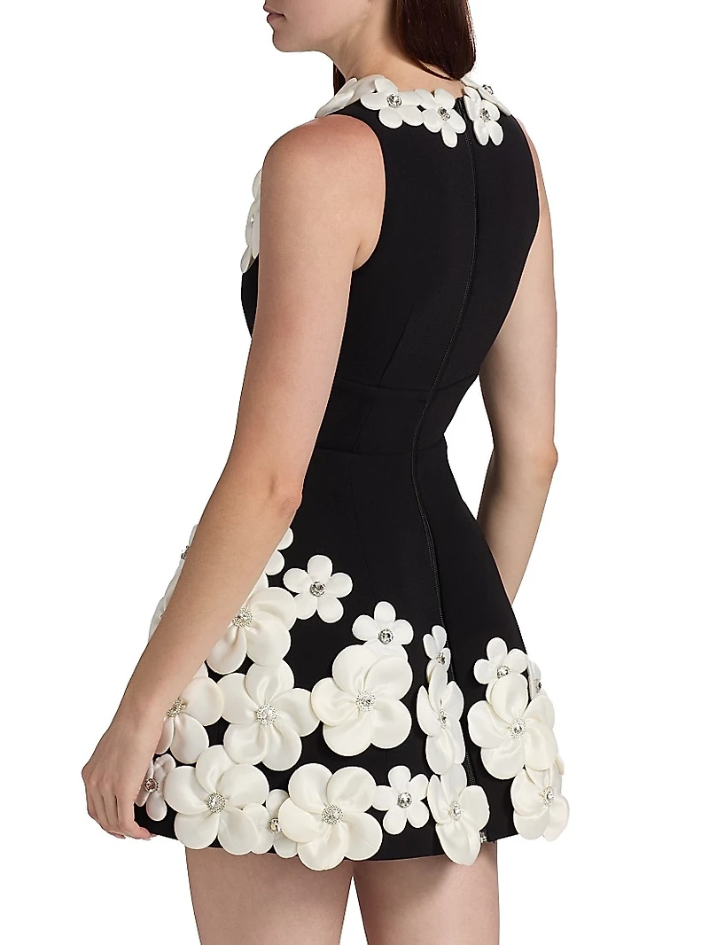 Estelle Floral Appliqué Fit & Flare Minidress